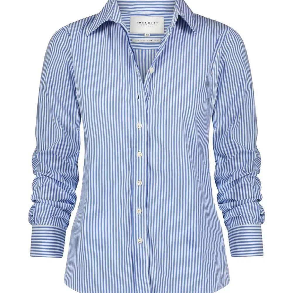 The Shirt by Rochelle Behrens Blue Stripe The Boyfriend Button Down Shirt - Picture 7 of 7